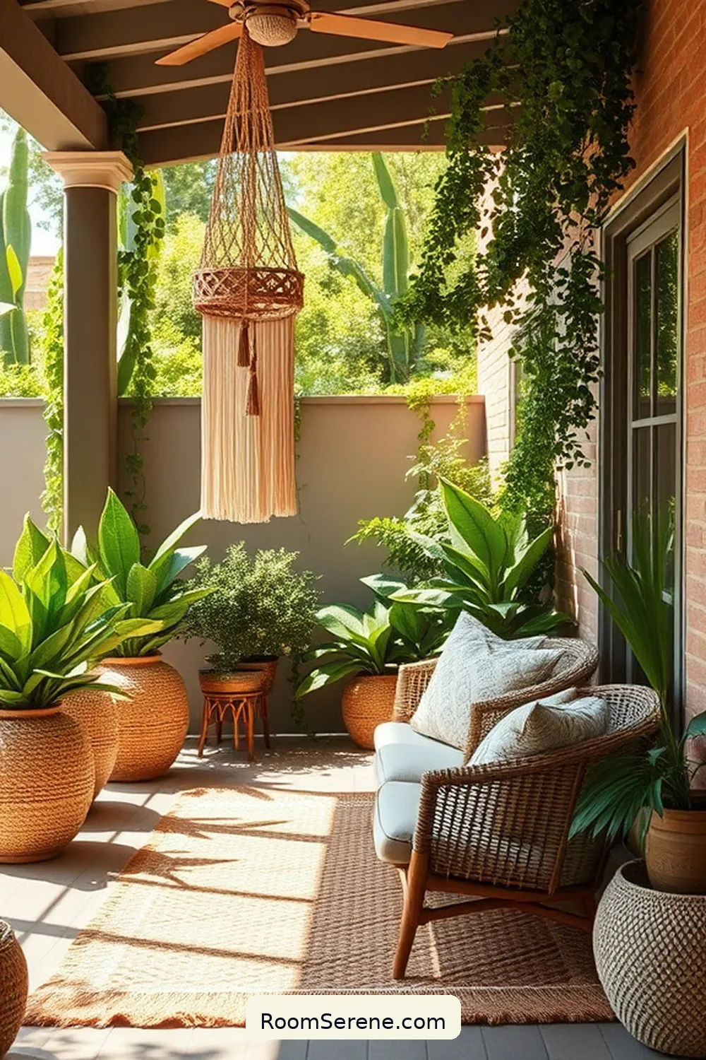 25 Tips for Achieving Outdoor Comfort and Coziness on Your Patio Using Natural Fibers 16 Incorporate Macramรฉ Details for 25 Tips for Achieving Outdoor Comfort and Coziness on Your Patio Using Natural Fibers
