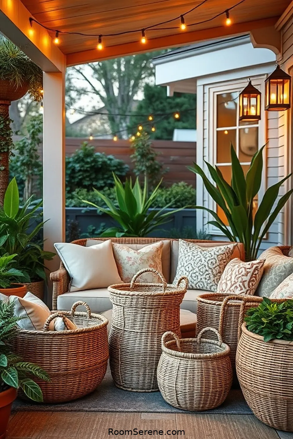 25 Tips for Achieving Outdoor Comfort and Coziness on Your Patio Using Natural Fibers 10 Incorporate Natural Fiber Baskets for 25 Tips for Achieving Outdoor Comfort and Coziness on Your Patio Using Natural Fibers