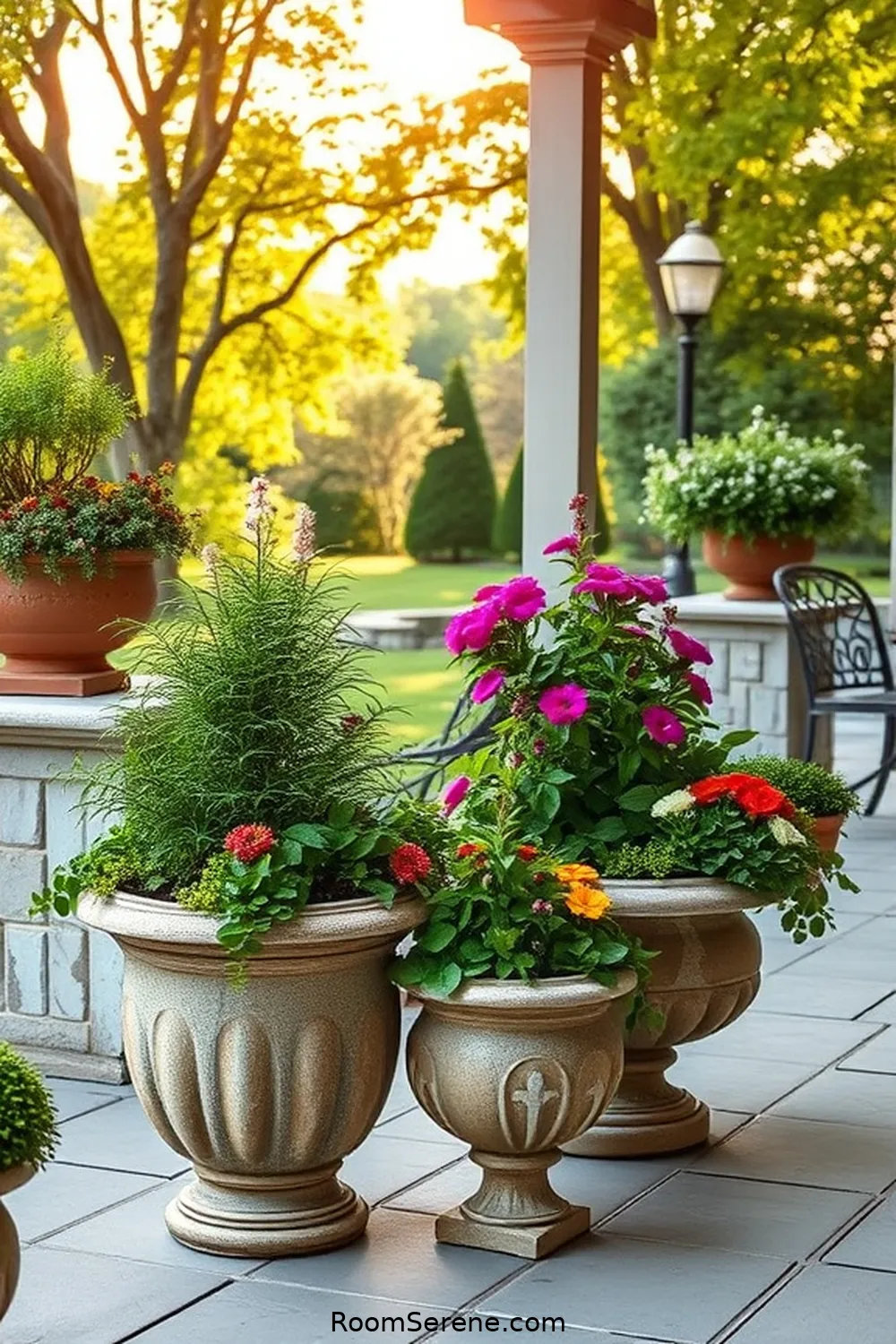 25 Tips for Achieving Outdoor Comfort and Coziness on Your Patio Using Natural Fibers 19 Use Stone or Clay Planters for 25 Tips for Achieving Outdoor Comfort and Coziness on Your Patio Using Natural Fibers