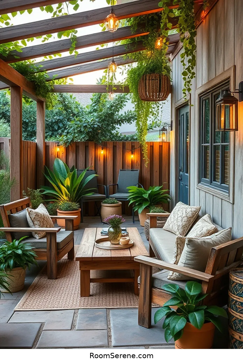 25 Tips for Achieving Outdoor Comfort and Coziness on Your Patio Using Natural Fibers 8 Utilize Recycled Wood for Furniture for 25 Tips for Achieving Outdoor Comfort and Coziness on Your Patio Using Natural Fibers