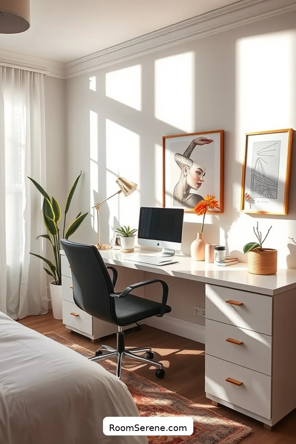 25 Tips for Designing a Bedroom Workspace Using Solar-Powered Lights 6 Incorporate Reflective Surfaces for 25 Tips for Designing a Bedroom Workspace Using Solar-Powered Lights