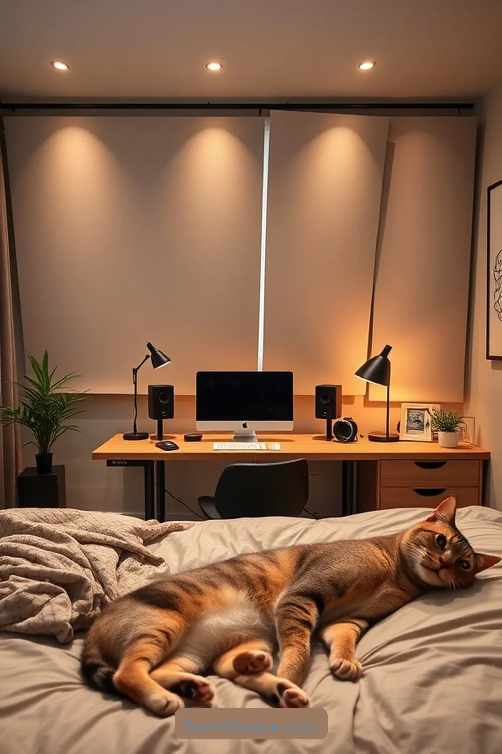 25 Tips for Designing a Bedroom Workspace Using Solar-Powered Lights 21 Incorporate Soundproofing Elements for 25 Tips for Designing a Bedroom Workspace Using Solar-Powered Lights