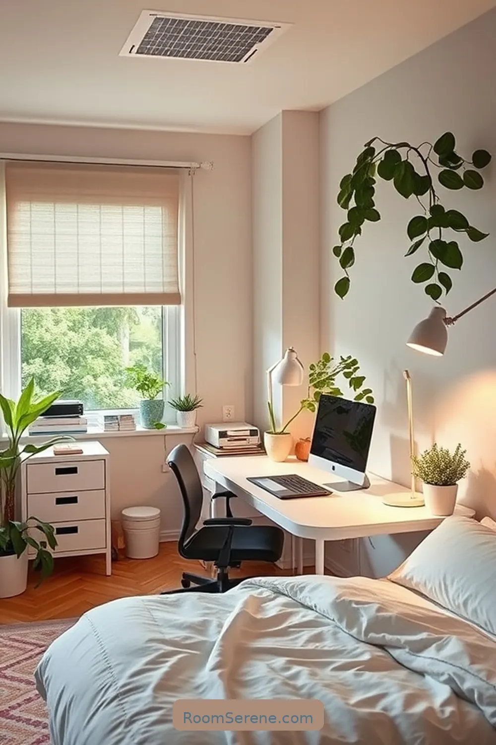 25 Tips for Designing a Bedroom Workspace Using Solar-Powered Lights 26 Keep Your Workspace Clutter-Free for 25 Tips for Designing a Bedroom Workspace Using Solar-Powered Lights