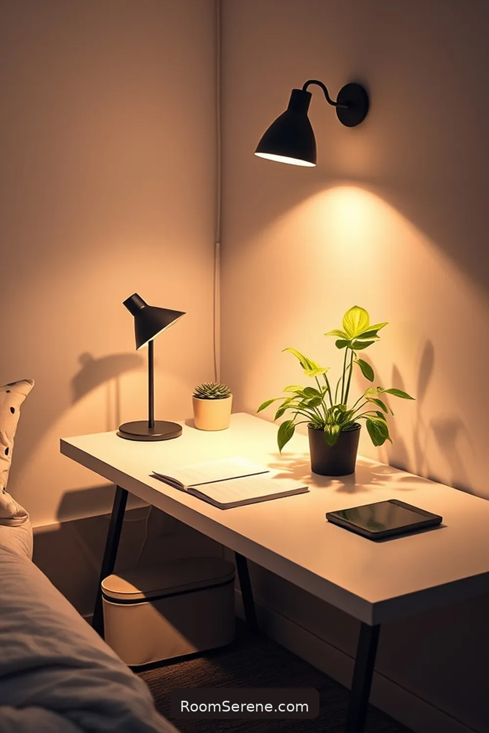 25 Tips for Designing a Bedroom Workspace Using Solar-Powered Lights 13 Use Adjustable Task Lighting for 25 Tips for Designing a Bedroom Workspace Using Solar-Powered Lights