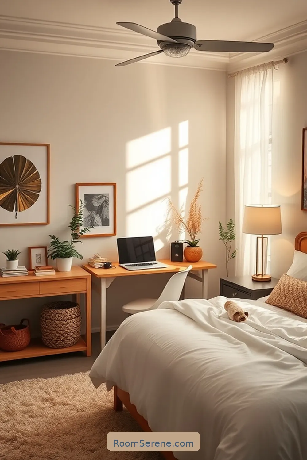 25 Tips for Designing a Bedroom Workspace Using Solar-Powered Lights 5 Use Light-Colored Wall Paint for 25 Tips for Designing a Bedroom Workspace Using Solar-Powered Lights