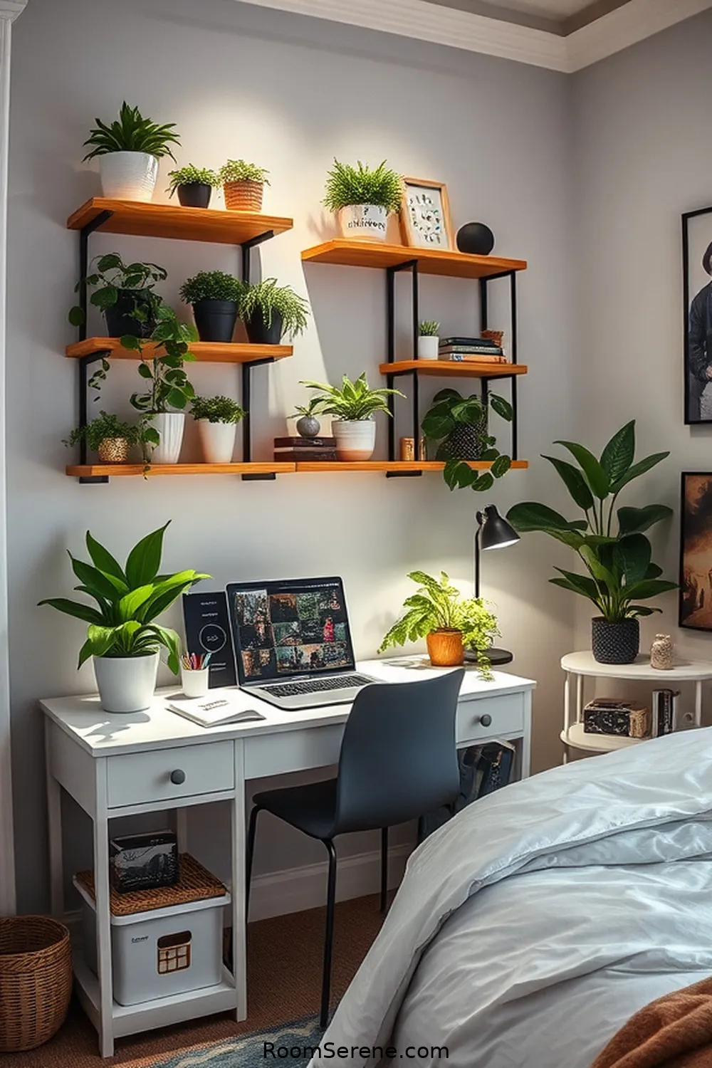 25 Tips for Designing a Bedroom Workspace Using Solar-Powered Lights 8 Utilize Vertical Space for Storage for 25 Tips for Designing a Bedroom Workspace Using Solar-Powered Lights
