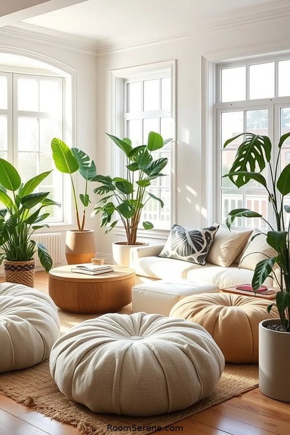 25 Ways to Boost Energy Efficiency in Your Living Room Using Organic Cotton 14 Create a Cozy Atmosphere With Organic Cotton Poufs for 25 Ways to Boost Energy Efficiency in Your Living Room Using Organic Cotton