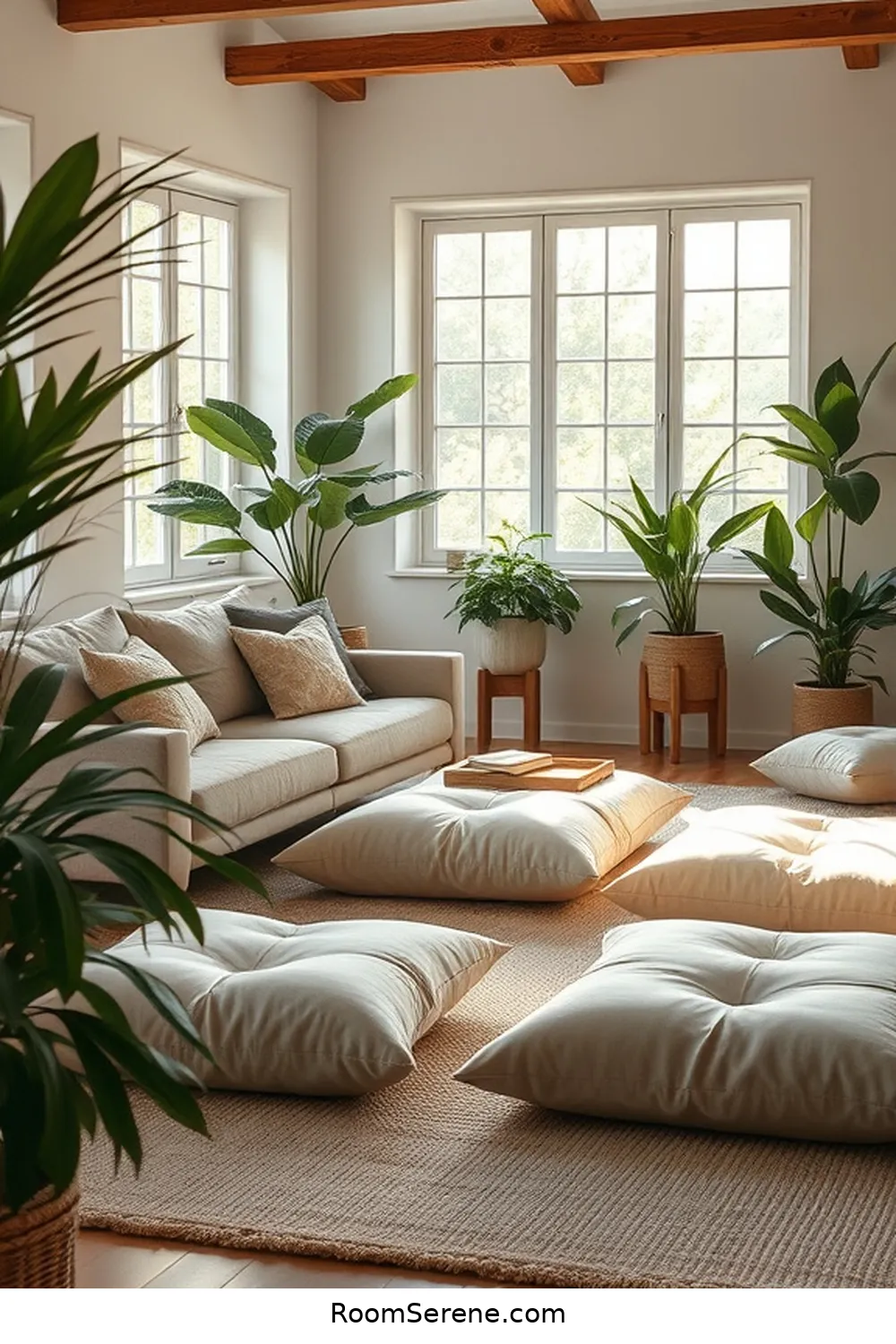 25 Ways to Boost Energy Efficiency in Your Living Room Using Organic Cotton 23 Opt for Organic Cotton Floor Cushions for 25 Ways to Boost Energy Efficiency in Your Living Room Using Organic Cotton