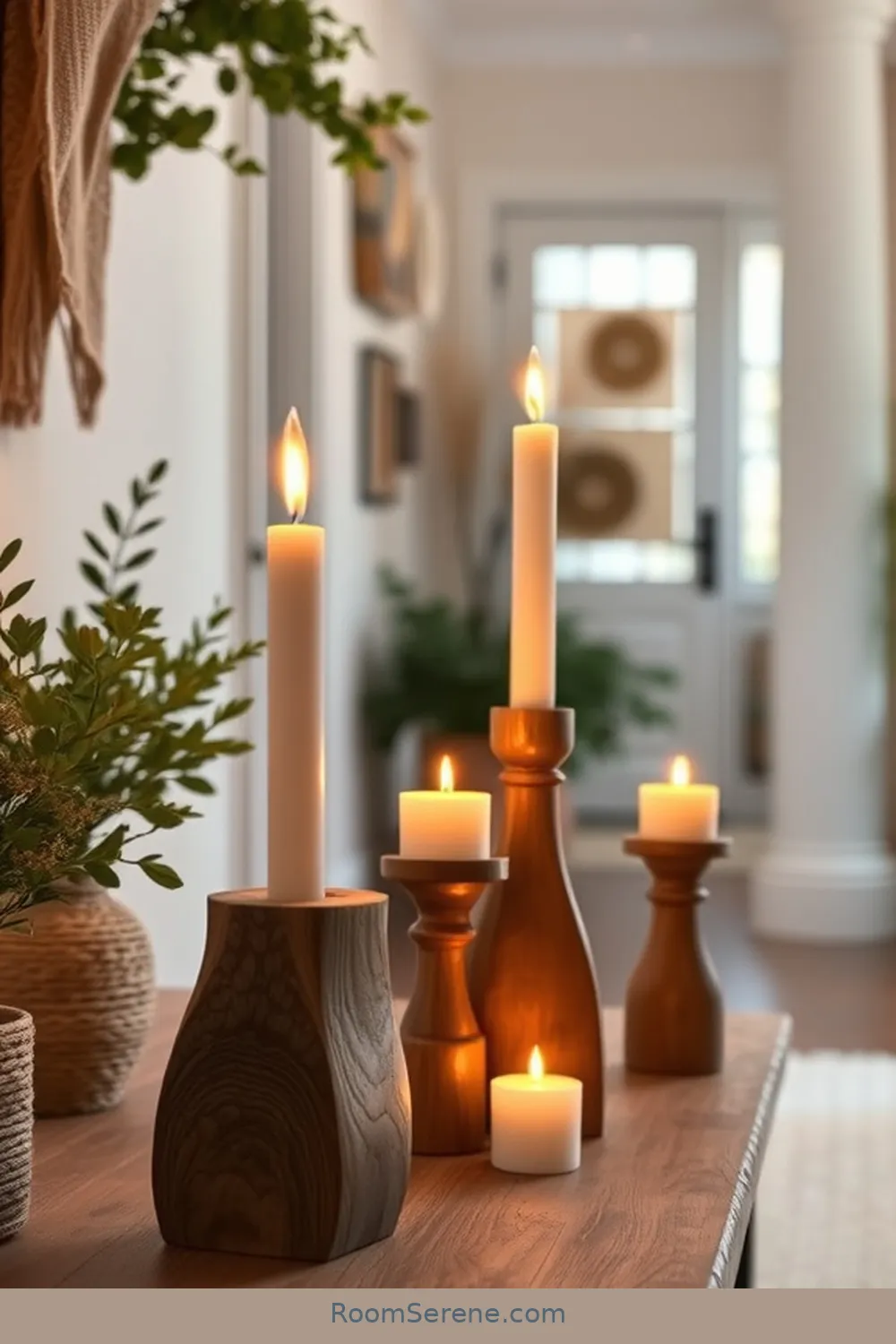 25 Ways to Create Comfort and Coziness in Your Hallway Using Recycled Wood 17 Handmade Wooden Candle Holders for 25 Ways to Create Comfort and Coziness in Your Hallway Using Recycled Wood