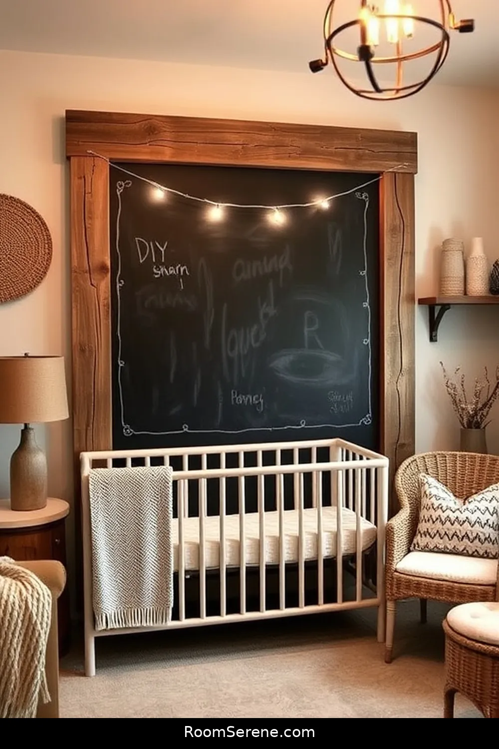 25 Ways to Create Comfort and Coziness in Your Nursery Using Reclaimed Materials 25 DIY Chalkboard Wall With Reclaimed Wood Frame for 25 Ways to Create Comfort and Coziness in Your Nursery Using Reclaimed Materials