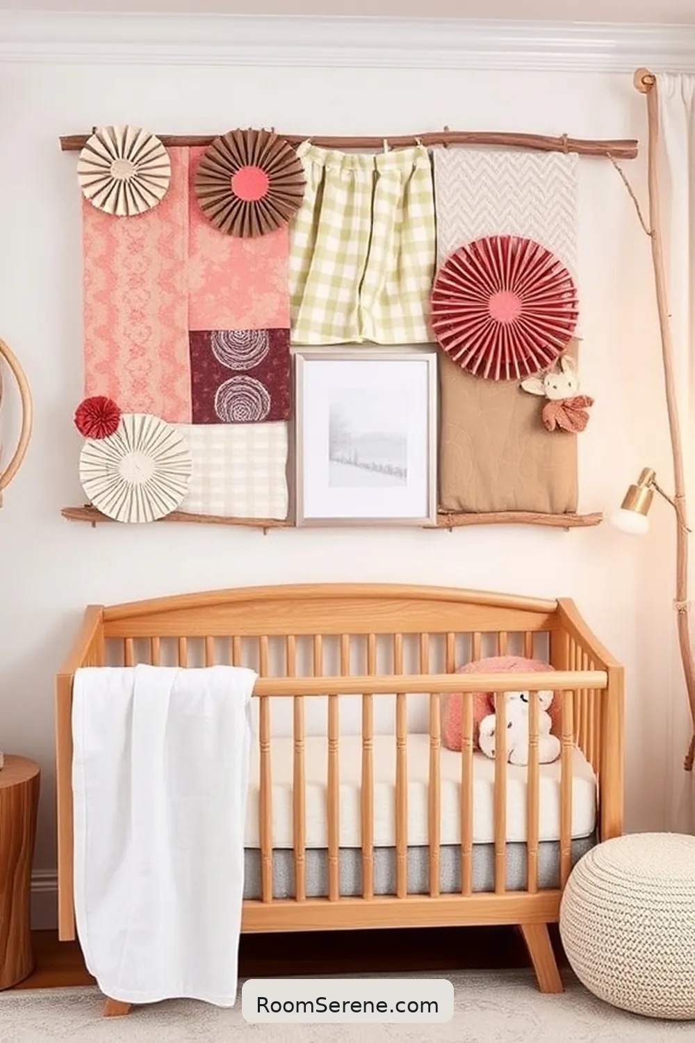 25 Ways to Create Comfort and Coziness in Your Nursery Using Reclaimed Materials 13 DIY Fabric Wall Art for 25 Ways to Create Comfort and Coziness in Your Nursery Using Reclaimed Materials