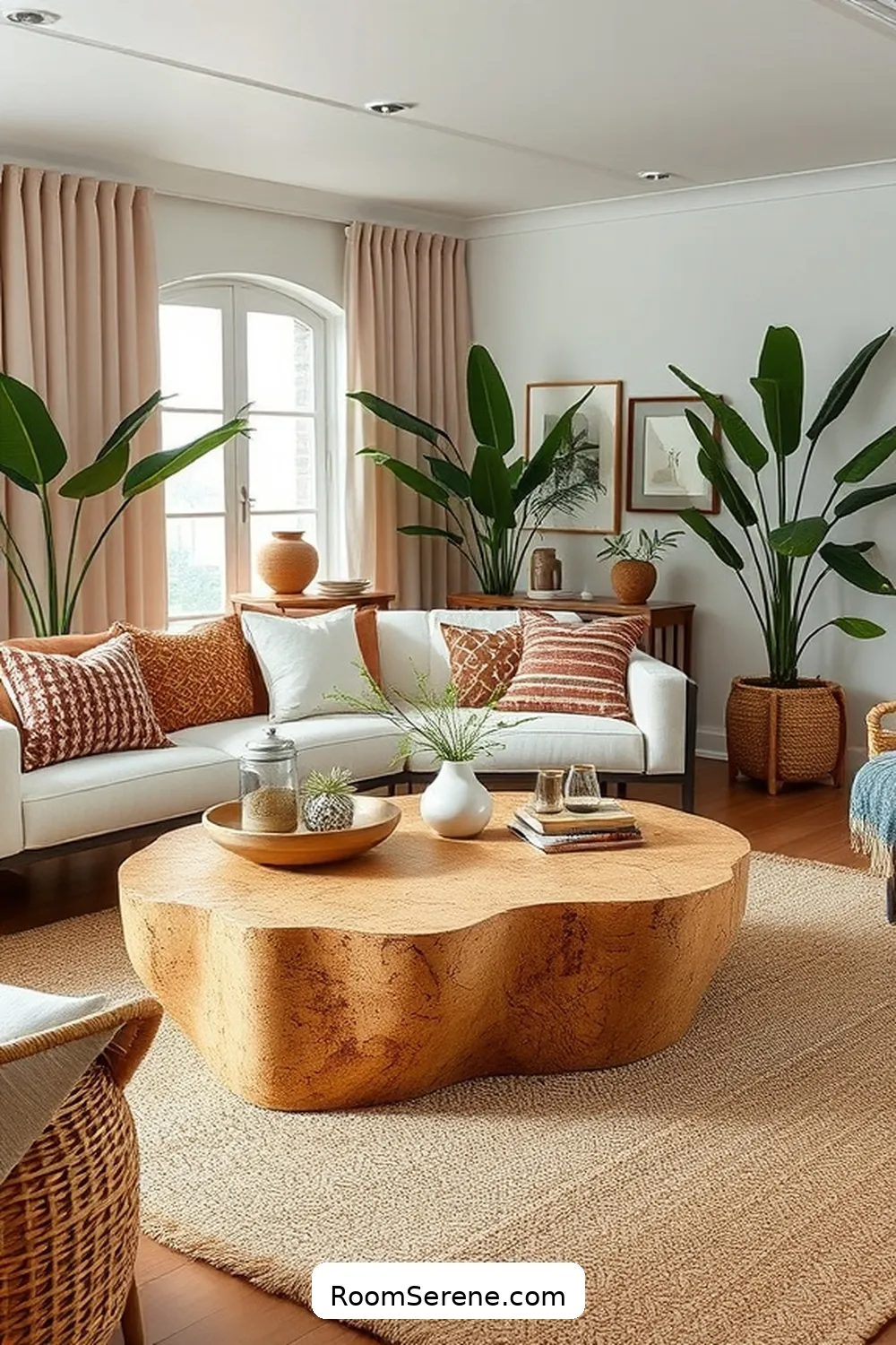 Incorporate Cork for a Sustainable Coffee Table for 25 Ways to Create Multi-Use Spaces in Your Living Room Using Natural Fibers