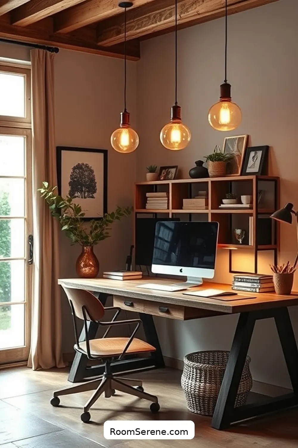 Achieve Comfort and Coziness in Your Home Office Using Recycled Wood 11 Making a Statement With Recycled Wood Lighting for Achieve Comfort and Coziness in Your Home Office Using Recycled Wood