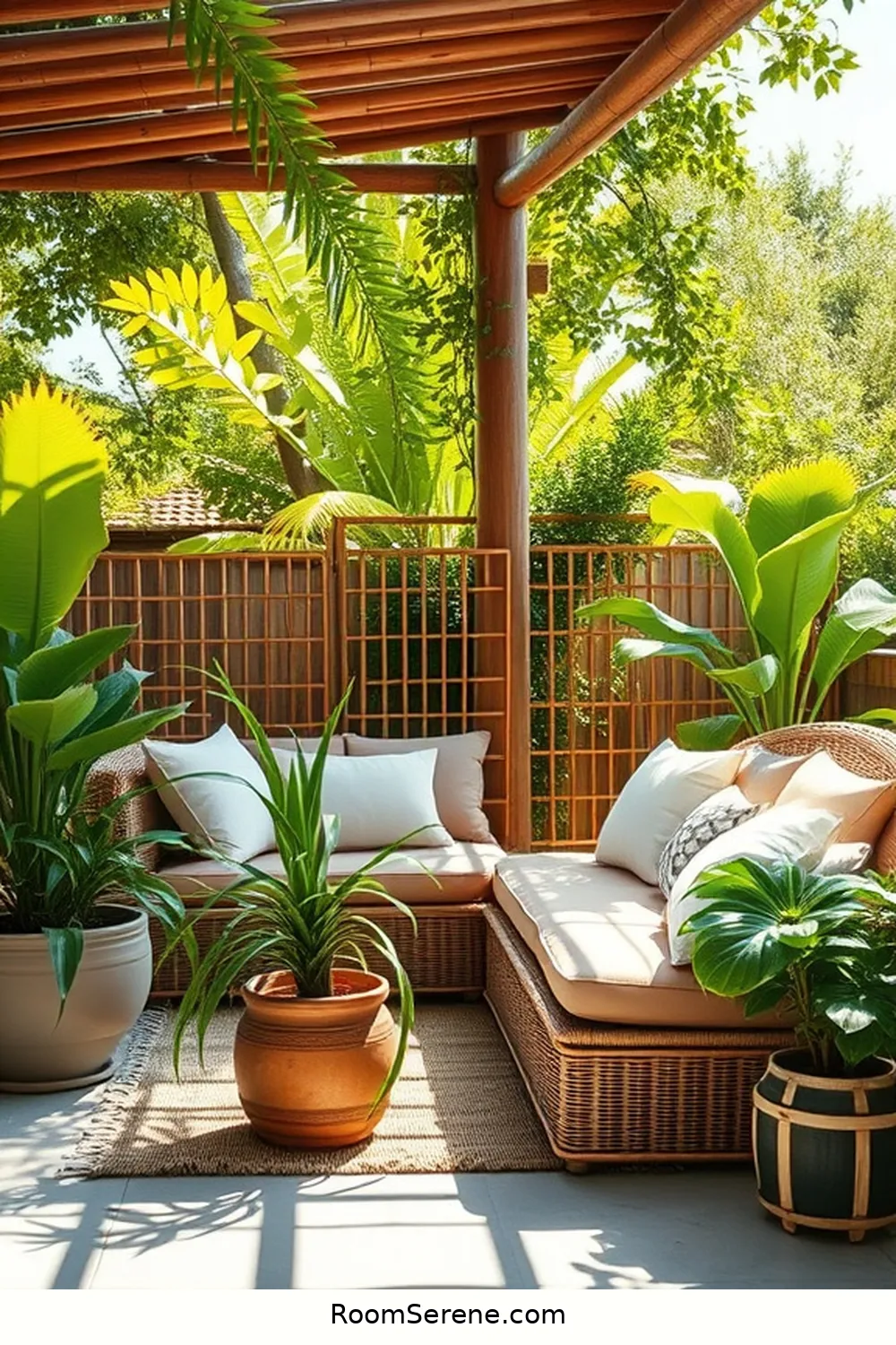 Bamboo Workspace Ideas Using Design for Your Outdoor Patio 9 Designing a Comfortable Bamboo Lounge Area for Breaks for Bamboo Workspace Ideas Using Design for Your Outdoor Patio