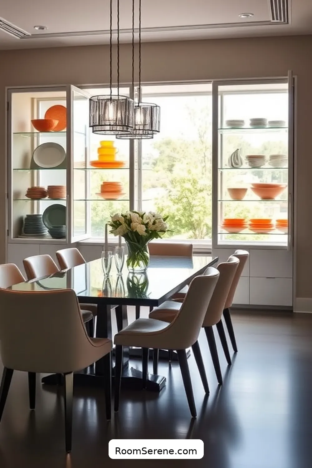 Boost Energy Efficiency in Your Dining Room Using Glass: 25 Ways 7 Opt for Glass Cabinet Doors for Boost Energy Efficiency in Your Dining Room Using Glass: 25 Ways