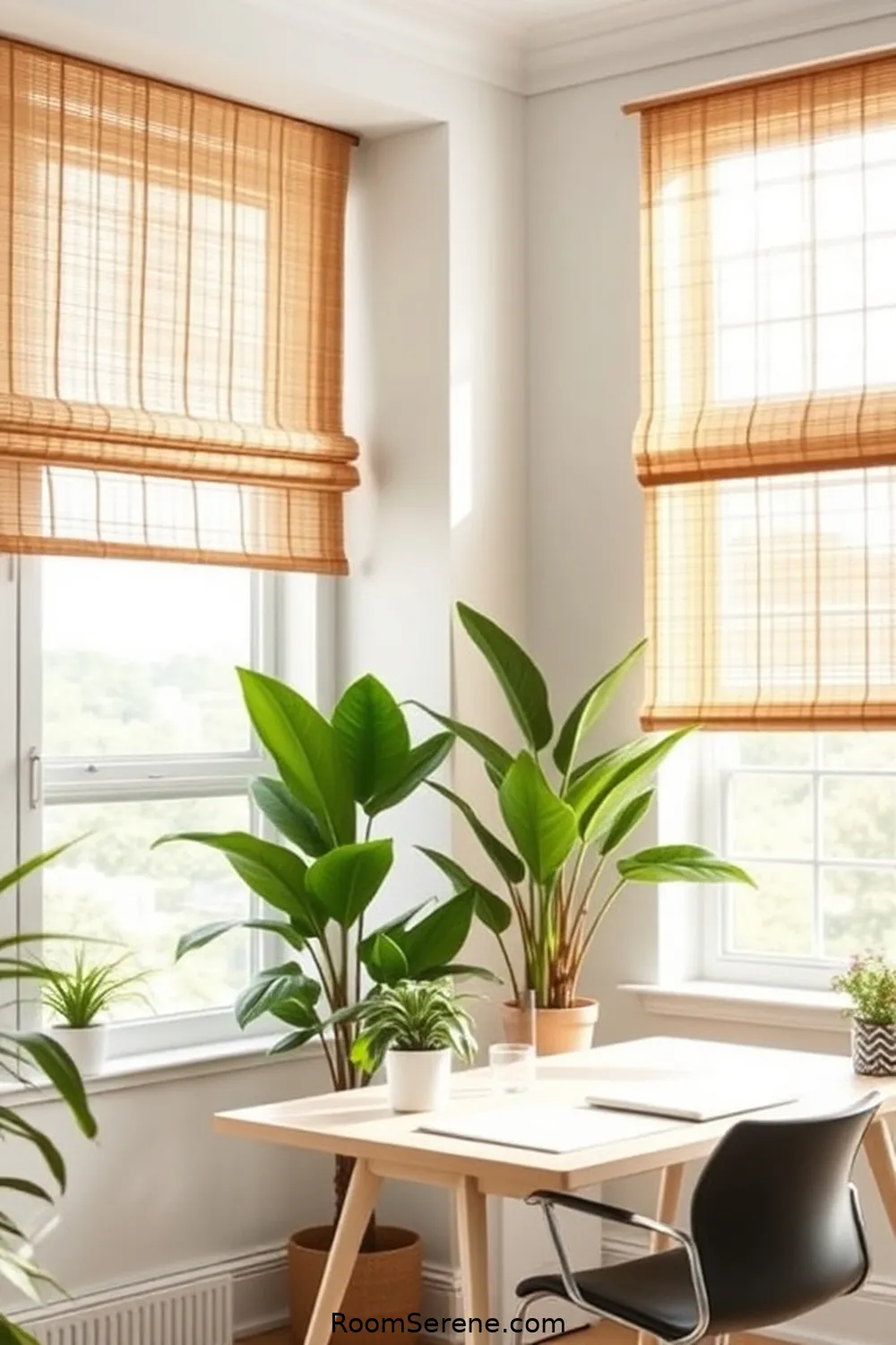 Install Bamboo Blinds for Energy Efficient Window Treatments for Boost Energy Efficiency in Your Home Office Using Bamboo: 19 Ways