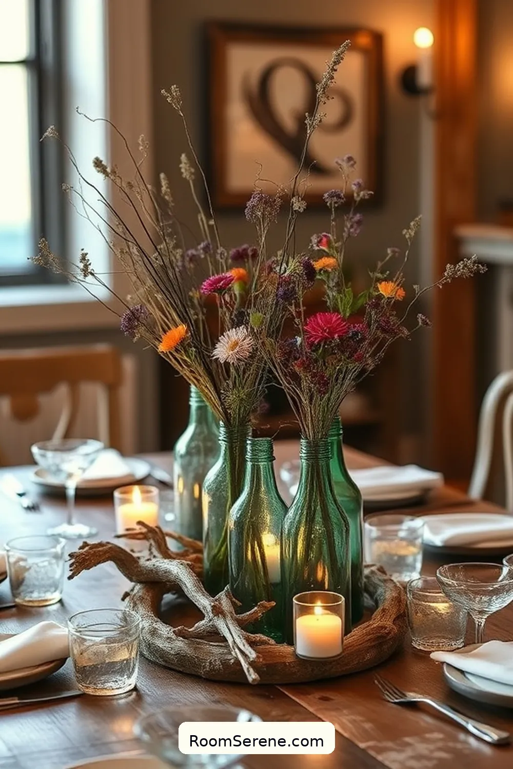Crafting a Unique Centerpiece From Found Objects for Create Comfort and Coziness in Your Dining Room Using Reclaimed Materials