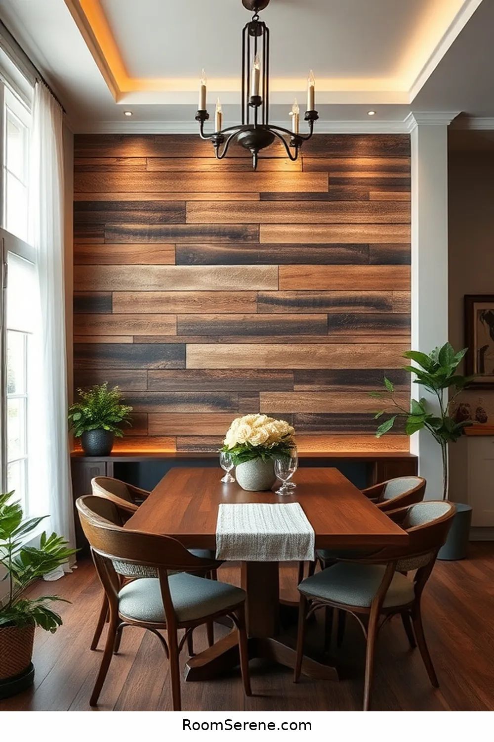 Creating a Statement Wall With Reclaimed Materials for Create Comfort and Coziness in Your Dining Room Using Reclaimed Materials