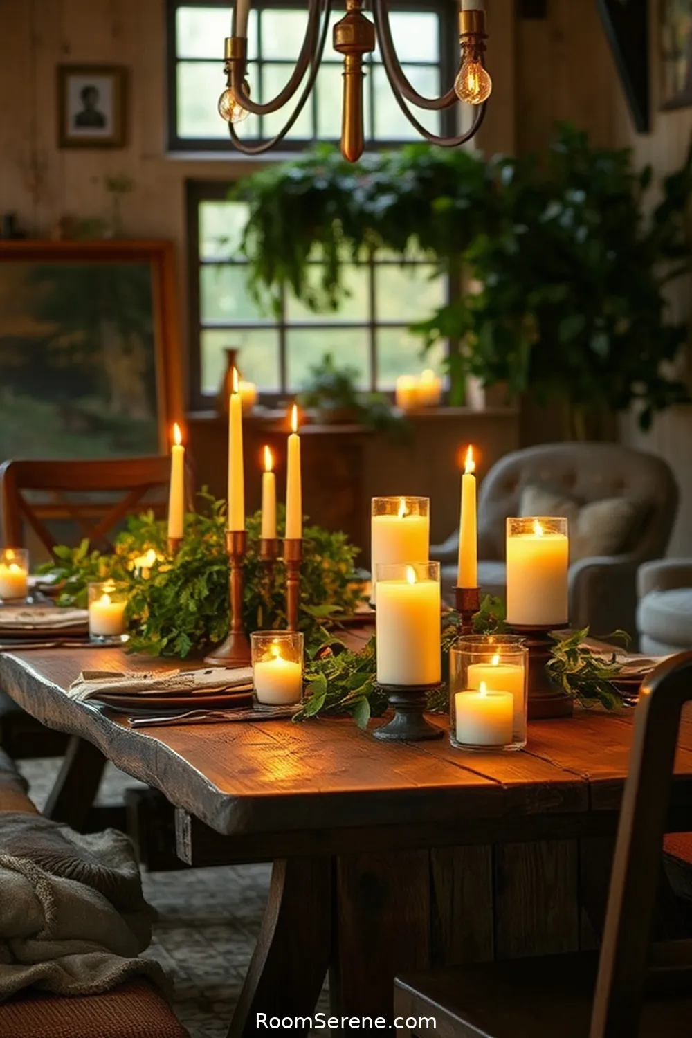 Setting the Mood With Candles and Natural Elements for Create Comfort and Coziness in Your Dining Room Using Reclaimed Materials