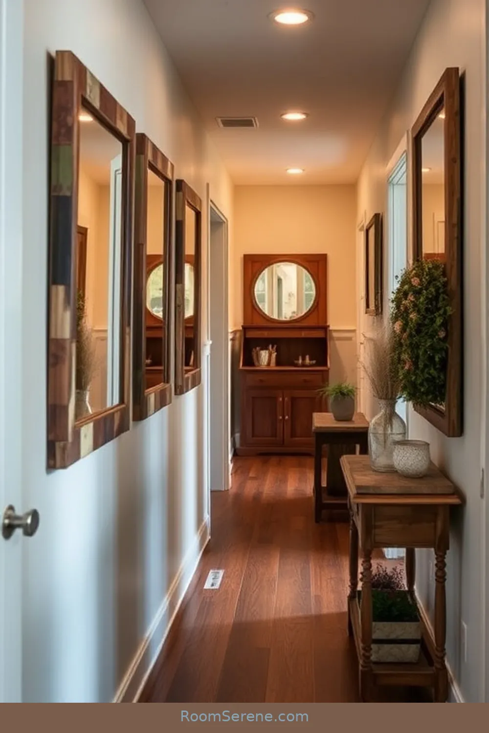Create Comfort and Coziness in Your Hallway Using Reclaimed Materials 9 Utilizing Reclaimed Mirrors to Enhance Space for Create Comfort and Coziness in Your Hallway Using Reclaimed Materials