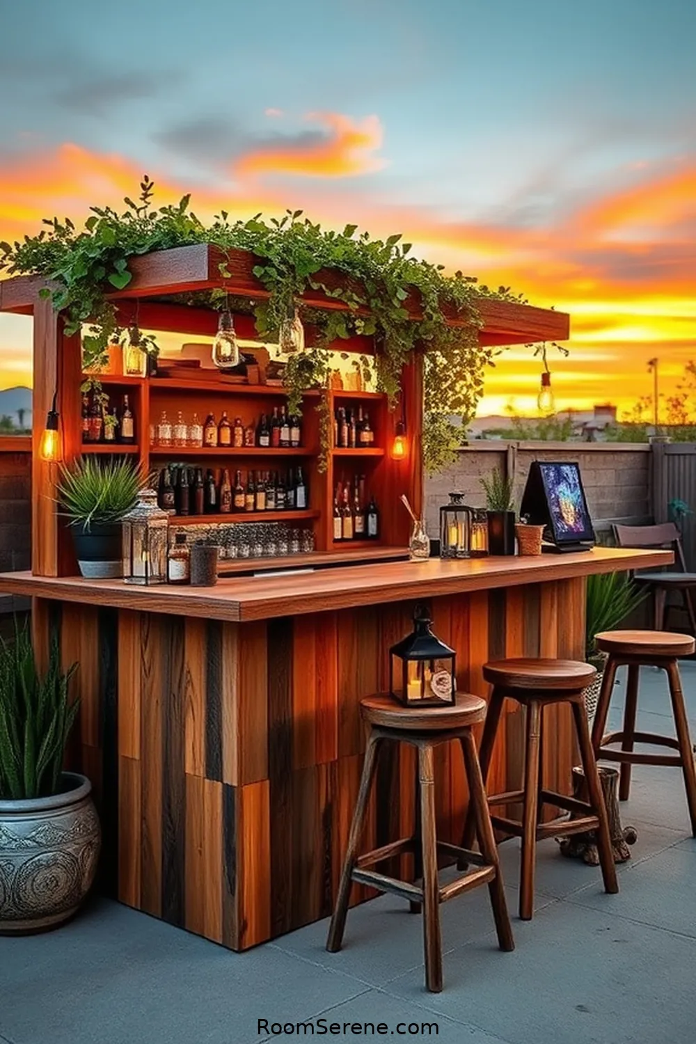 Create Outdoor Spaces With Patio Organization Ideas Using Recycled Wood 6 Creating a Unique Outdoor Bar With Reclaimed Wood for Create Outdoor Spaces With Patio Organization Ideas Using Recycled Wood