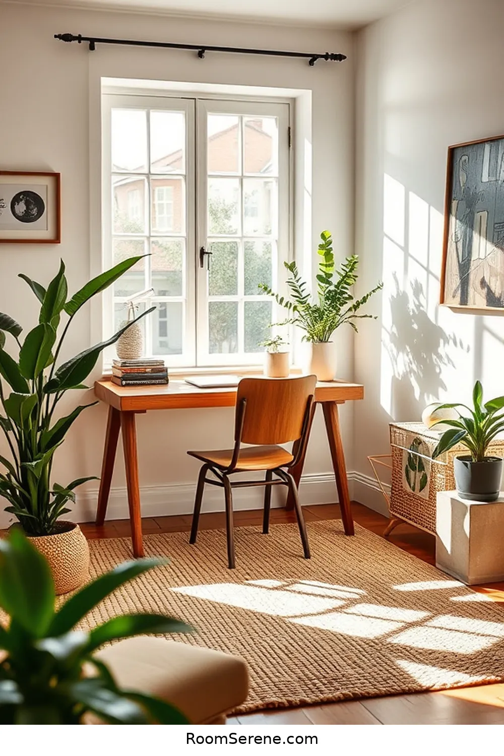 Choosing the Right Location for Your Workspace for Create a Cozy Workspace Design in Your Living Room Using Natural Fibers