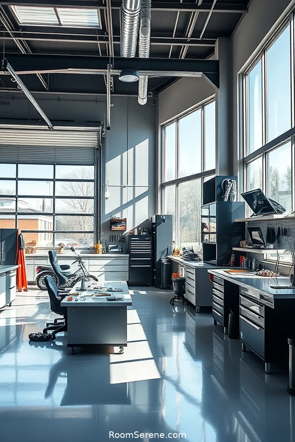 Create a Stunning Garage Workspace Using Glass Design 4 Maximizing Natural Light With Large Windows for Create a Stunning Garage Workspace Using Glass Design