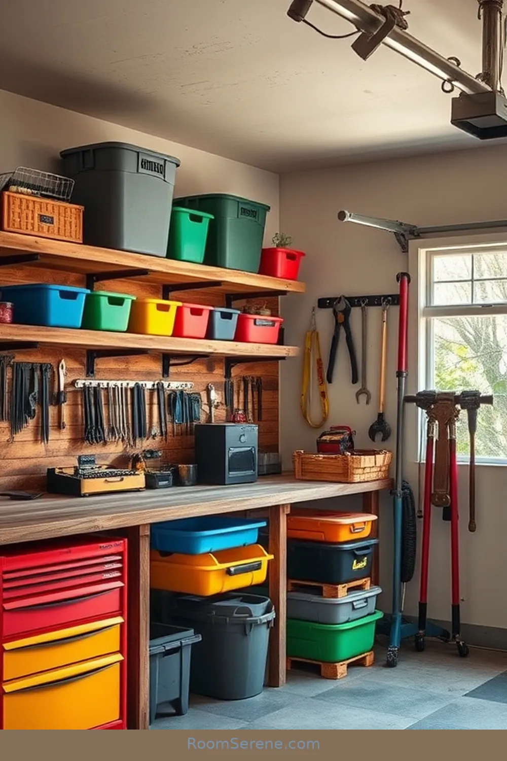 Adding Storage Solutions for DIY Guide to Designing a Functional Garage Workspace Using Reclaimed Materials