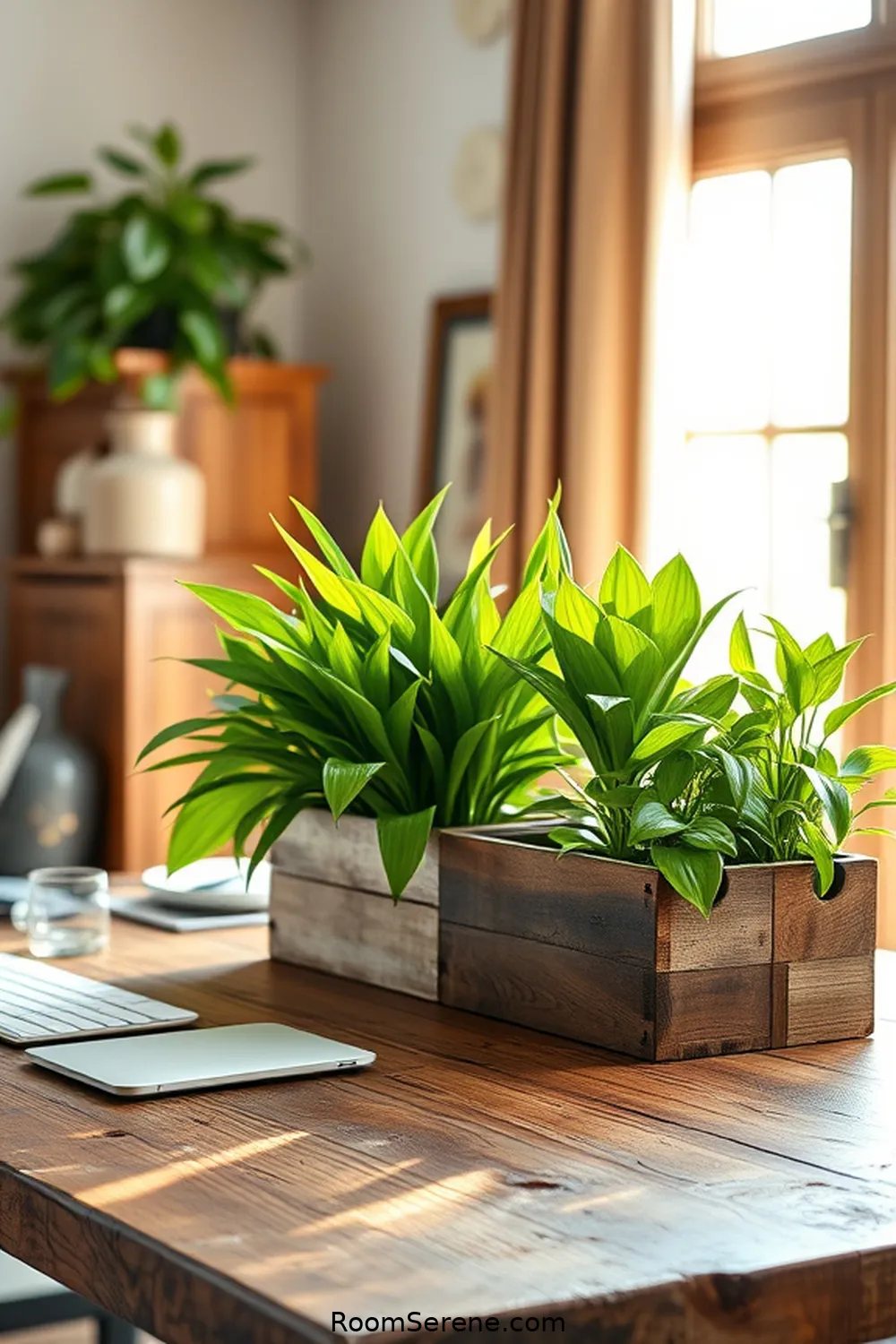 How to Create Comfort and Coziness in Your Home Office Using Reclaimed Materials 8 Incorporating Greenery With Reclaimed Planters for How to Create Comfort and Coziness in Your Home Office Using Reclaimed Materials