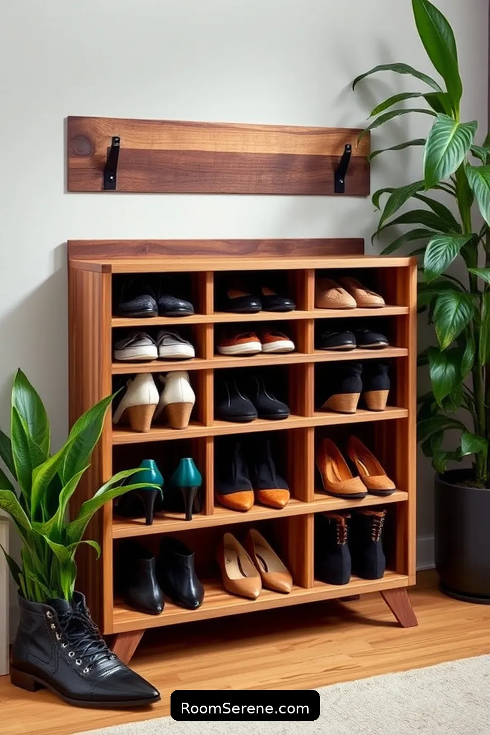 Creating a Stylish Wood Shoe Organizer for How to Create Stylish Hallway Organization Using Recycled Wood