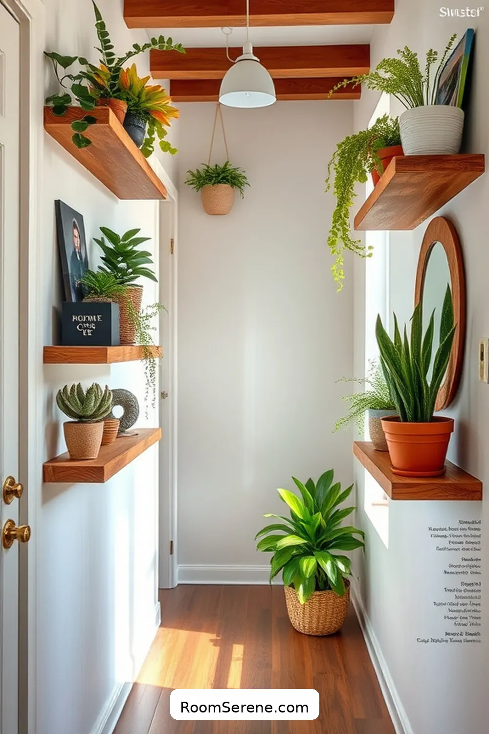 Incorporating Plants and Decor for a Personal Touch for How to Create Stylish Hallway Organization Using Recycled Wood