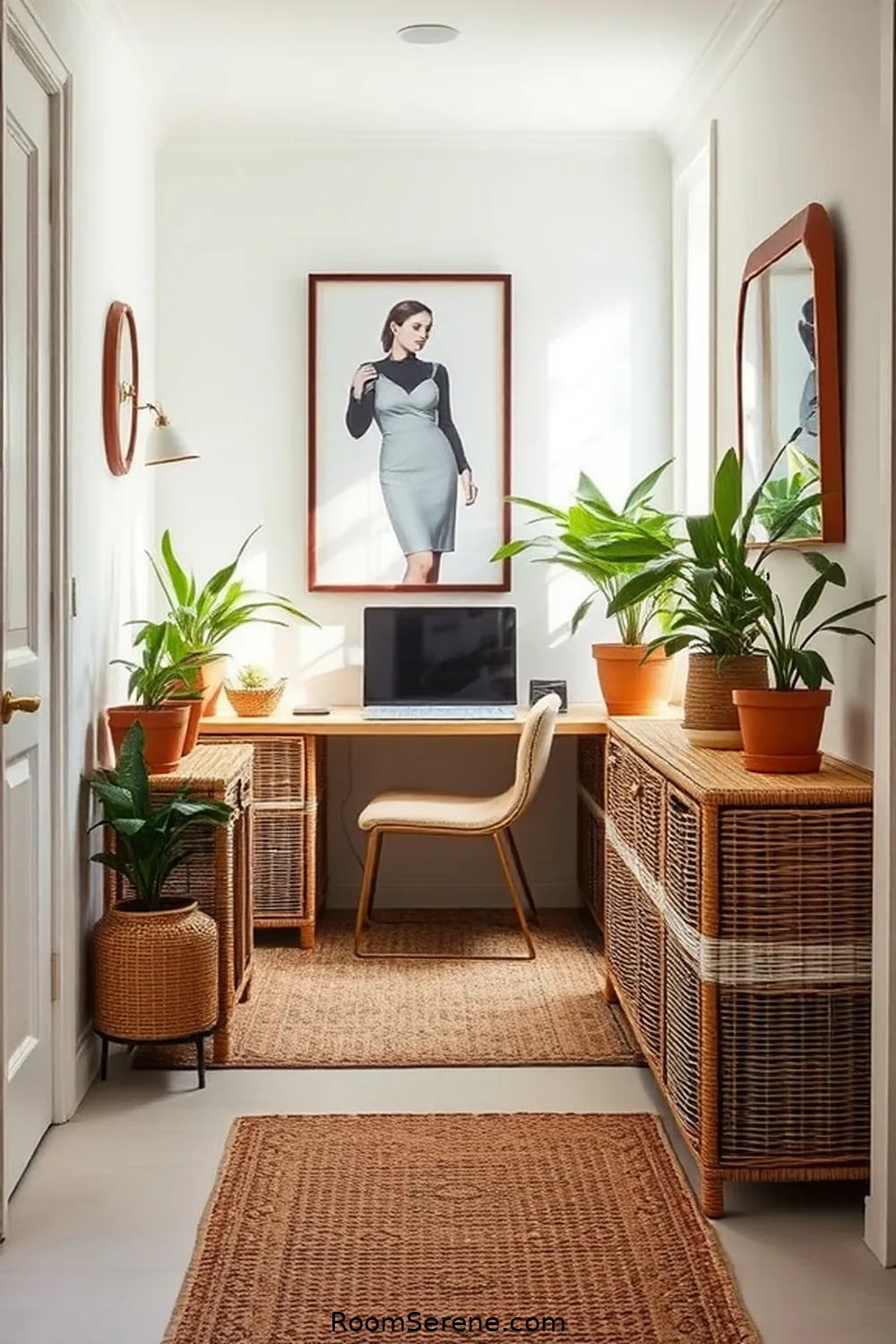 How to Create a Stylish Workspace Design in Your Hallway Using Natural Fibers 7 Utilizing Wicker Furniture for Storage for How to Create a Stylish Workspace Design in Your Hallway Using Natural Fibers