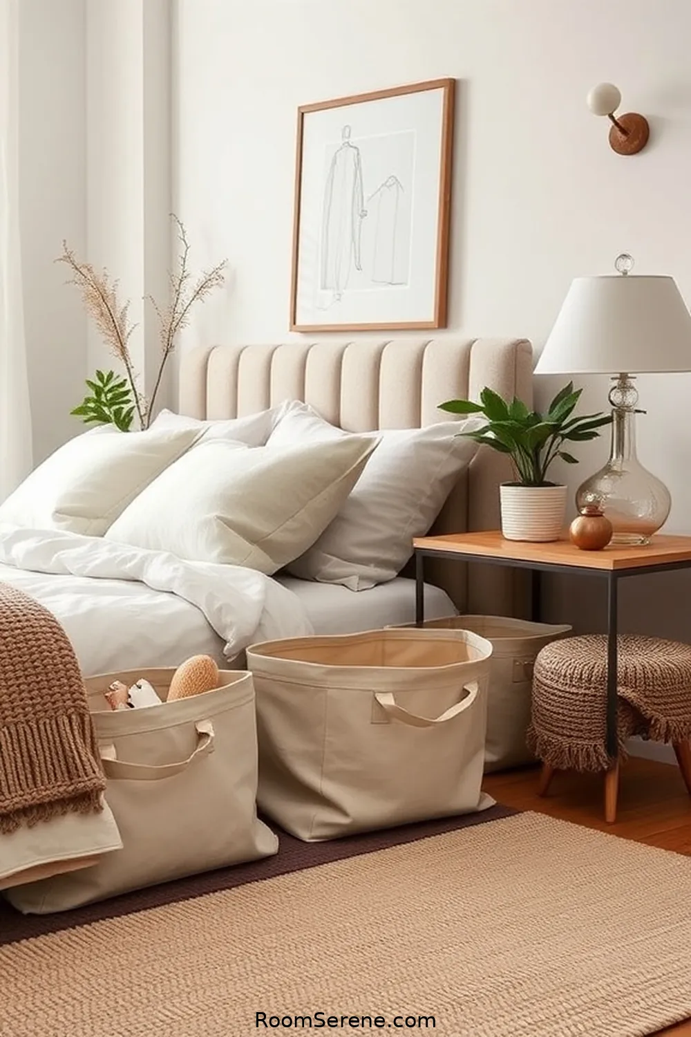 Stylish Storage Solutions for Your Bedroom Using Natural Fibers 7 Cotton Canvas Bins for Easy Accessibility for Stylish Storage Solutions for Your Bedroom Using Natural Fibers