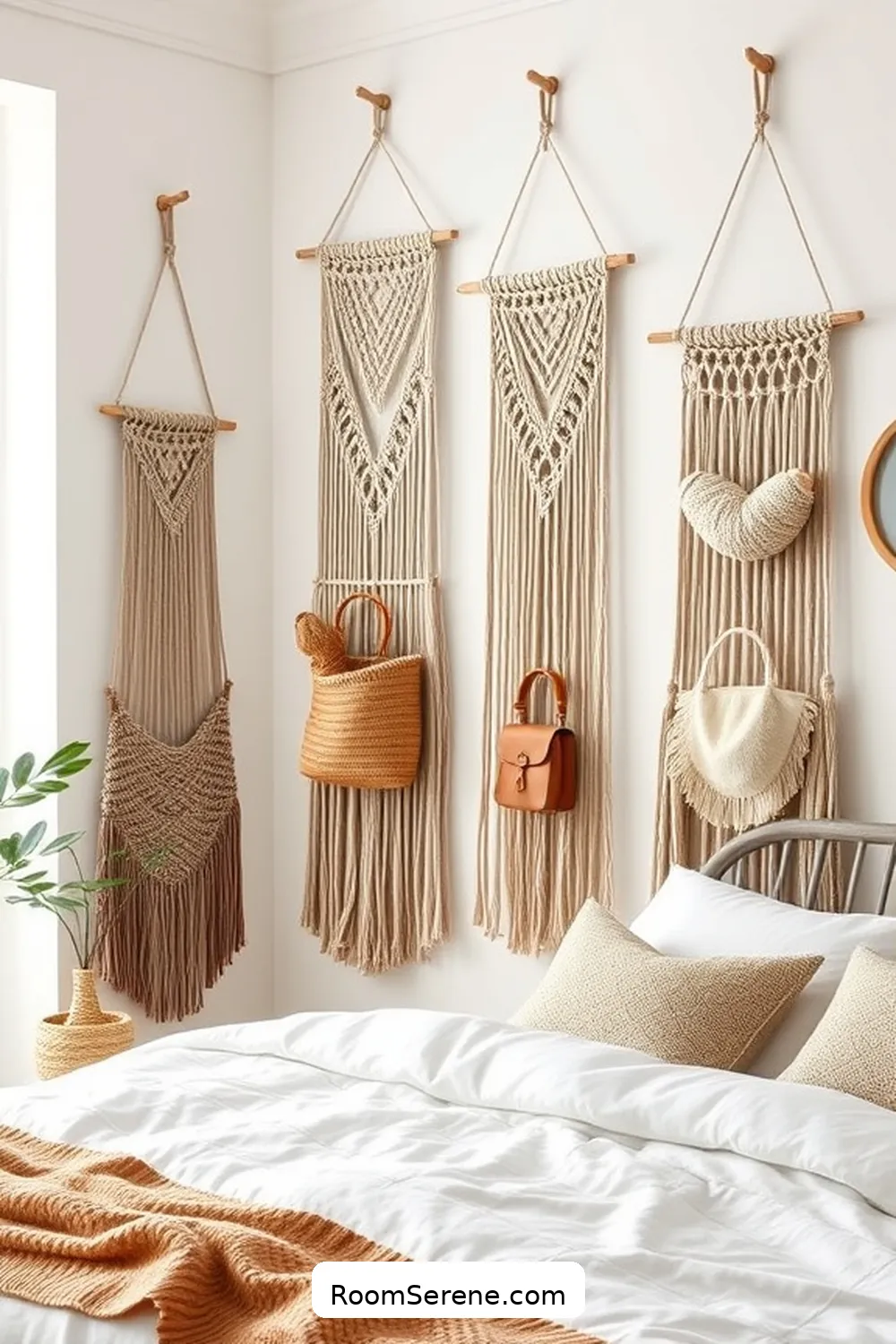 Stylish Storage Solutions for Your Bedroom Using Natural Fibers 13 Macrame Wall Hangings for Unique Storage for Stylish Storage Solutions for Your Bedroom Using Natural Fibers