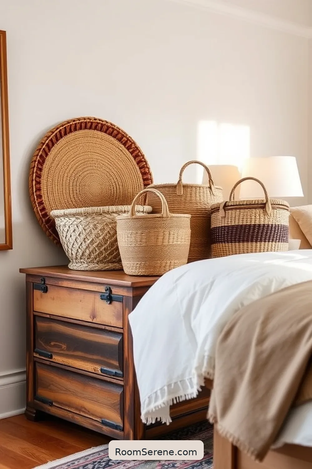 Stylish Storage Solutions for Your Bedroom Using Natural Fibers 3 Woven Baskets for Versatile Organization for Stylish Storage Solutions for Your Bedroom Using Natural Fibers