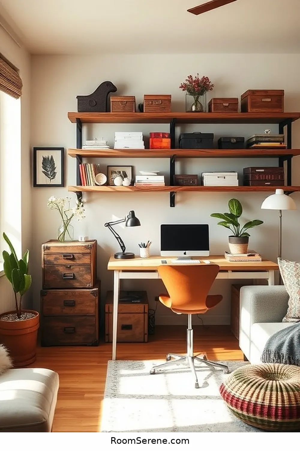 Implementing Smart Storage Solutions for Transform Your Living Room With a Workspace Design Using Reclaimed Materials