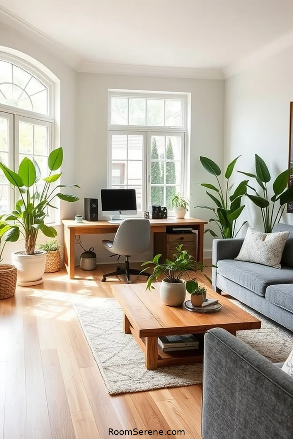 Utilizing Natural Light Effectively for Transform Your Living Room With a Workspace Design Using Reclaimed Materials
