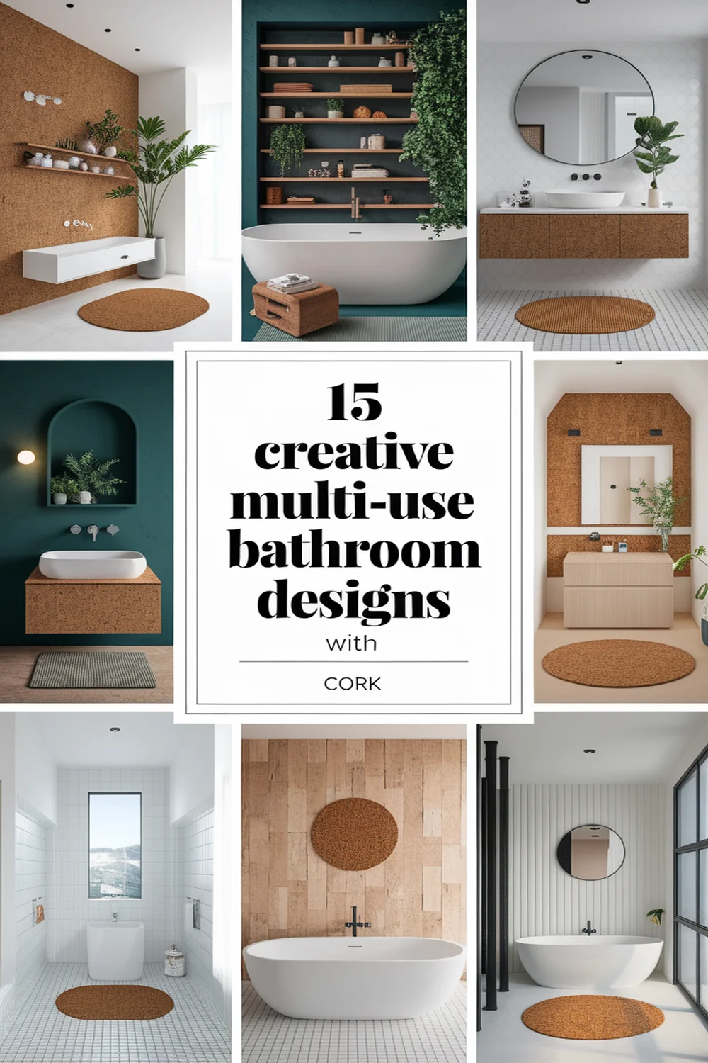 Image for: 15 Creative Ways for Designing Multi-Use Bathroom Spaces Using Cork
