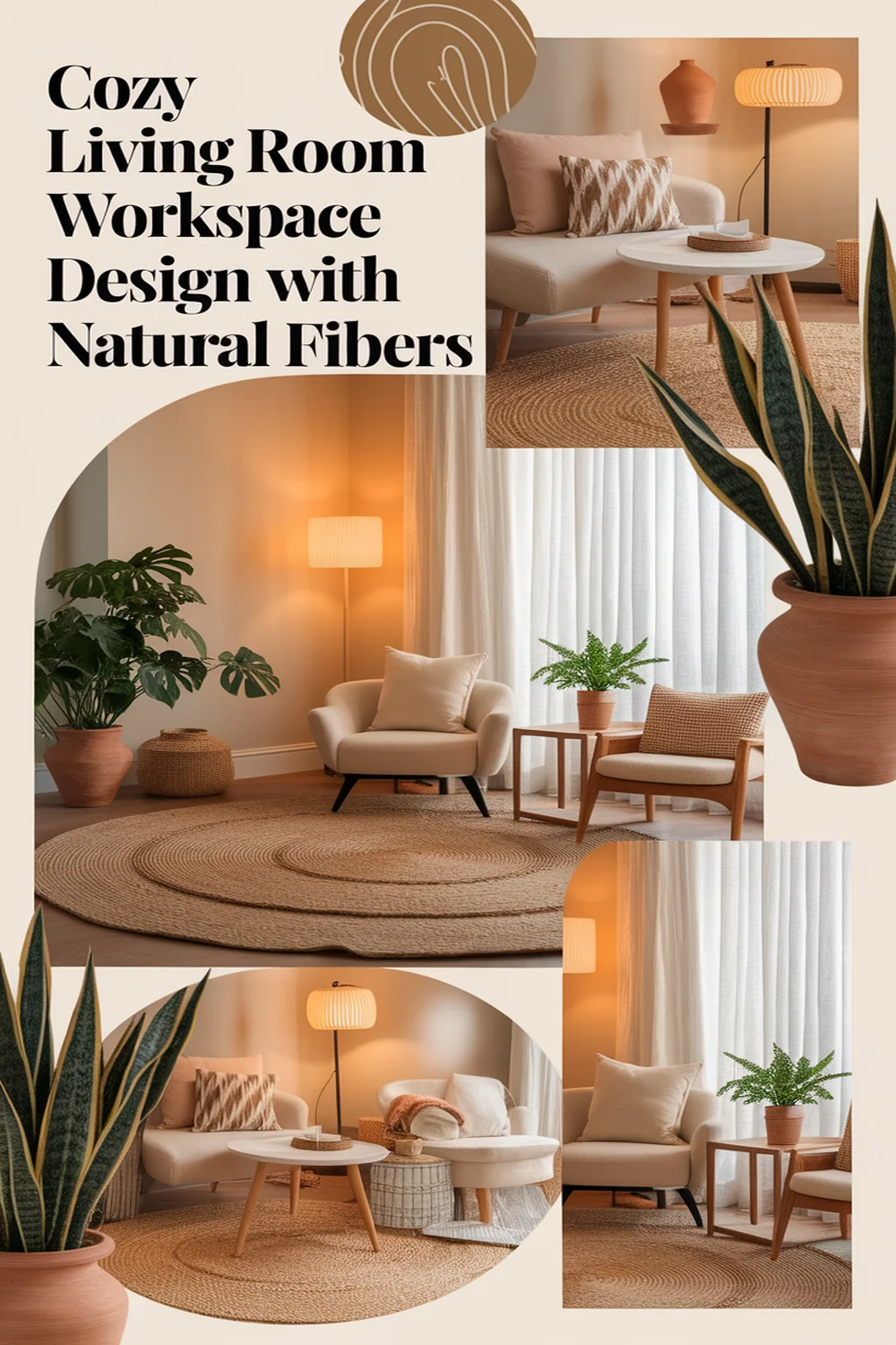 Image for: Create a Cozy Workspace Design in Your Living Room Using Natural Fibers